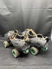 Vintage Mannings Adjustable Swivelers Roller Skates Turquoise Wheels