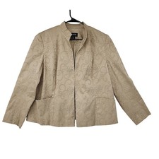 Jones New York Blazer 16W Women Embroidered Tapestry Tan Jacket Office Business