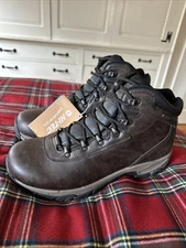 New Hi-Tec ALTITUDE V Dark Brown Leather Waterproof Boots Men's Size 9.5