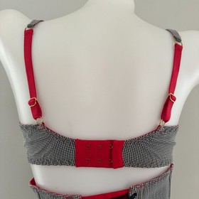 AGENT PROVOCATEUR Tweed Set THORA Pin-Up Bra Garter Belt WASPIE 34C M L 3 4 y2k