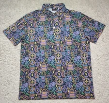 Sunday Swagger Polo Shirt Men's L Black Yellow Casino The Gambler Golf Stretch