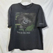 Vintage Eyes in the Mist Mountain Gorilla Memphis Zoo Single Stich XL T-Shirt