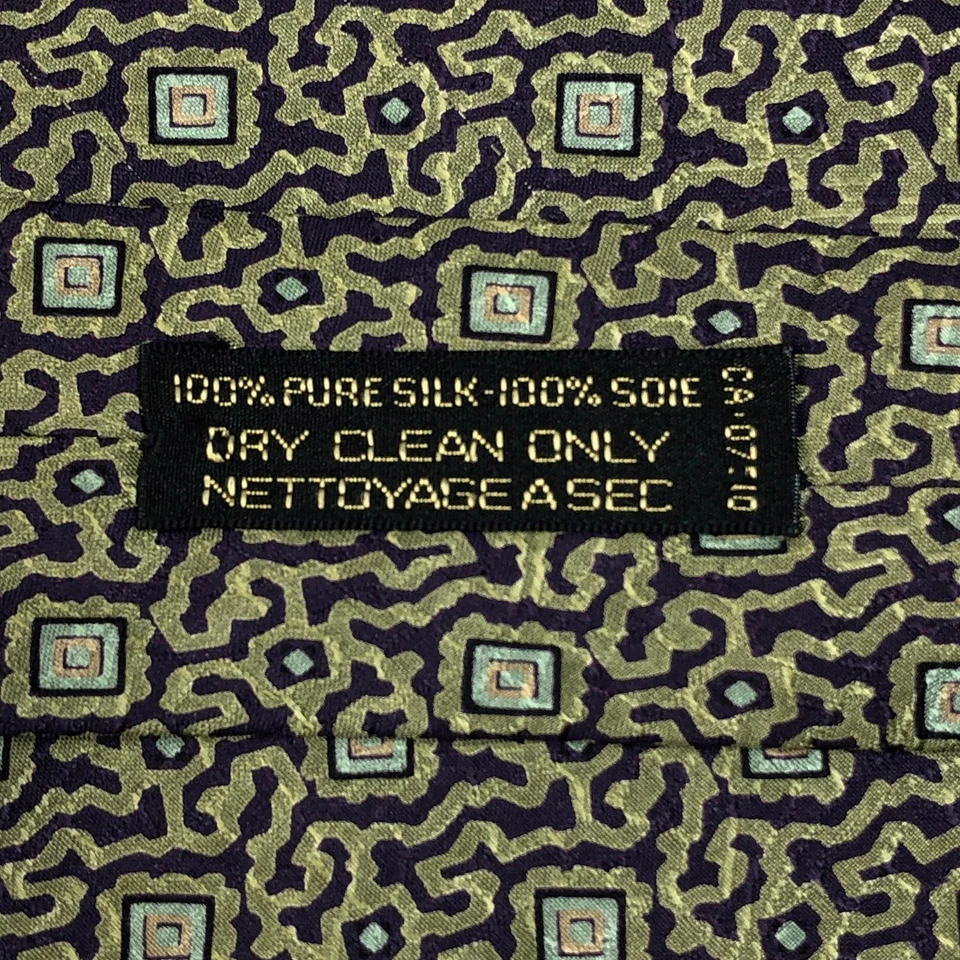 Corbata de seda Giorgio Armani para hombre gris patrón geométrico Italia Foto 4 de 4