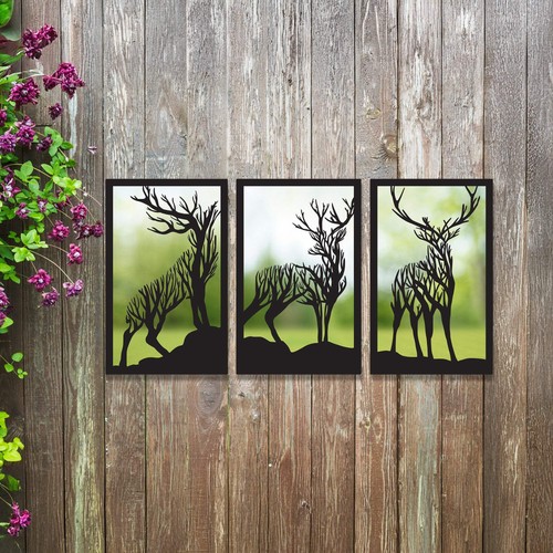 SunCatcher Garden Mirror Set 3 Stags - Picture 2 of 10