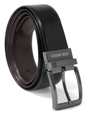 "Steve Madden Men's Casual Leather Belt Black/Brown 36 Inch"