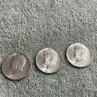 (3) JFK 1964 Half Dollar Coins Lot 90% SILVER 1.085 Troy Oz Total SILVER