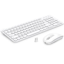 Wireless Keyboard And Mouse Combo Rechargeable Silent Ultra Slim White PC
