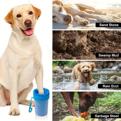 Hygienic Soft-Bristled Non-Irritating Lightweight Indoor-Outdoor Pet Paw Cleaner