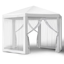 Outdoor Party Tent with Screen, 13x13ft Canopy Shelter with Netting Side Walls