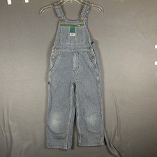 Liberty Youth Kids Pin Striped Blue Denim Bib Overalls Size 8R