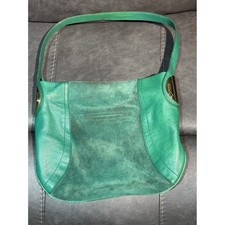 B. Makowsky Green Leather Suede Hobo Shoulder...