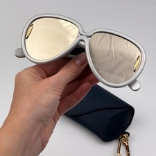 Loewe Women Sunglasses White Gold Mirror Pilot LW40132I X PAULA'S IBIZA 24C NEW
