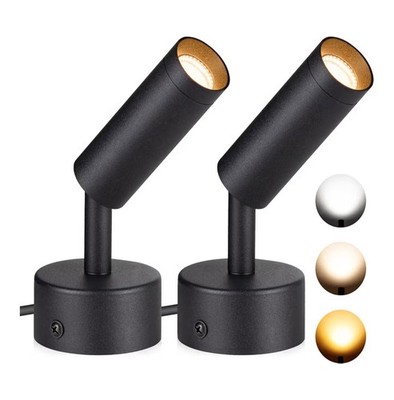 SUNVIE 2 Pack LED Spot Lights 3000K/4000K/5000K Adjustable Dimmable Floor Spo...