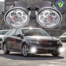 Pair Of White Led Fog Lights Lamps Left Right Side Fit For Lexus Is-f 2008-2013