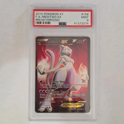 Pokémon Mewtwo EX Full Art Holo PSA 9 Breakthrough Ultra Rare 158/162 2015