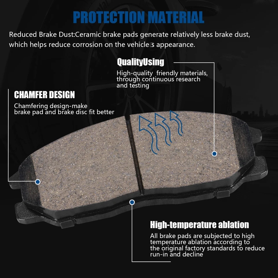 Juego de pastillas de freno delanteras de cerámica P-864 con hardware para Hyundai Santa Fe 2001-2006 Foto 3 de 4