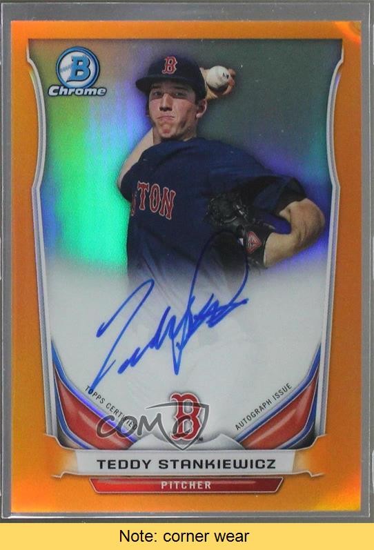 2014 Bowman Chrome Orange Refractor 12/25 Teddy Stankiewicz Auto READ 2m4