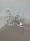VTG Steuben Crystal Signed Standing & Preening Ducks Figurines