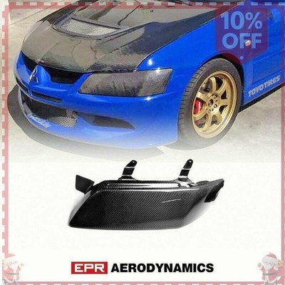 For MITSUBISHI Evolution EVO 7 8 9 Carbon OE Style Headlight Block Out LHD
