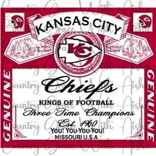 20oz Skinny Tumbler Chiefs Football Sublimation Transfer Ready To Press