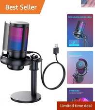 Advanced Cardioid USB Gaming Microphone with RGB Lighting - Ideal for Streaming
