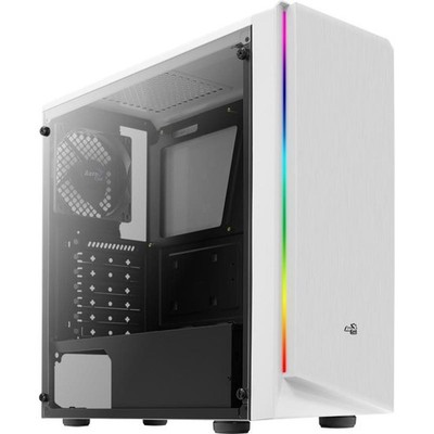 Aerocool Rift Midi-Tower PC-Gehäuse weiß mit Acryl Seitenfenster und RGB-Front
