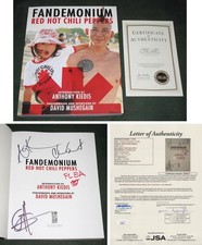 RED HOT CHILI PEPPERS signed "FANDEMONIUM" Book b ANTHONY KIEDIS, Flea, Chad JSA