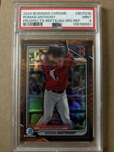 2024 Bowman Chrome Prospects Roman Anthony #BCP-235 Orange Refractor /25 PSA 9
