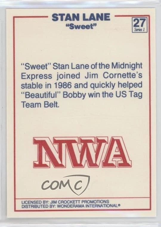 1988 Wonderama NWA Stan Lane #27 - Image 2 of 2