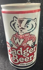 1983  ALUMINUM BADGER COLLEGE FOOTBALL BEER STAY TAB GREAT LAKES FORT WAYNE IN