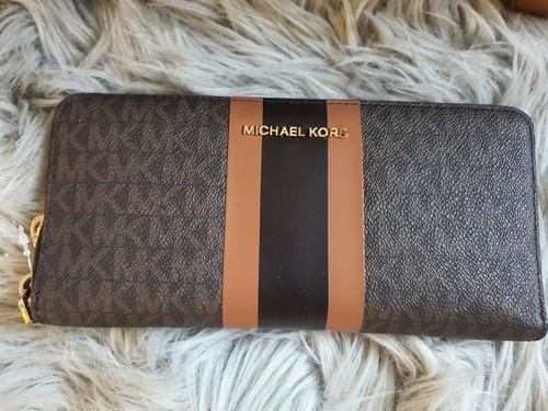 Michael Kors Bedford Logo Stripe Bag SET Wallet and EVA LG Tote - Picture 5 of 6
