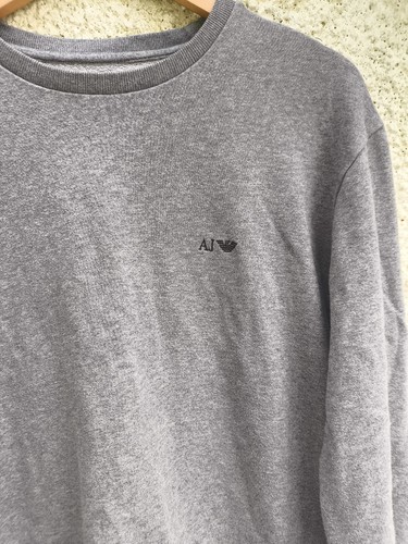 Armani Jeans Grey Comfort Crew Neck Long Sleeve Jumper Uk Men's Size L - Picture 2 of 7