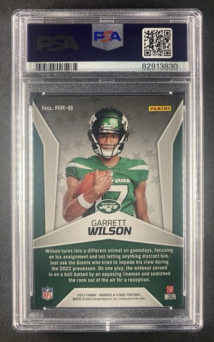 2022 Panini Rookies & Stars Garrett Wilson Rookie Rush RC PSA 9 New York Jets - Bild 2 von 2