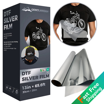 13in x 65.6ft DTF Silver Foil Film Roll For DTF Printing ,Cold Peel US Stock