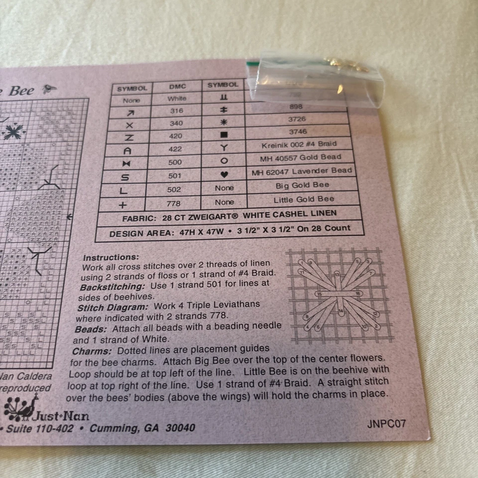 Just Nan Cute Big Bee Little New Cross Stitch Pattern - Image 2 of 4