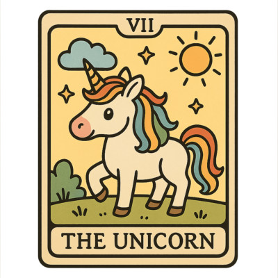 XXL 30X30 Autoaufkleber Einhorn als Tarotkarte Aufkleber