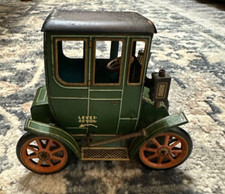 Vintage 1950's Modern Toys Japan Lever Action Tin Litho Automobile Green "Works"