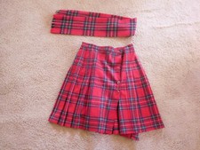 Vintage Womens Woolrich Plaid Pleated Skirt w/Pin  Scarf Size 14 FREE SHIP 