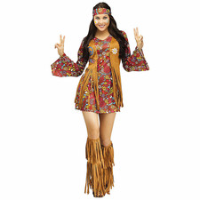 Womens Multicolor Peace  Love Hippie Costume - Morris Costumes