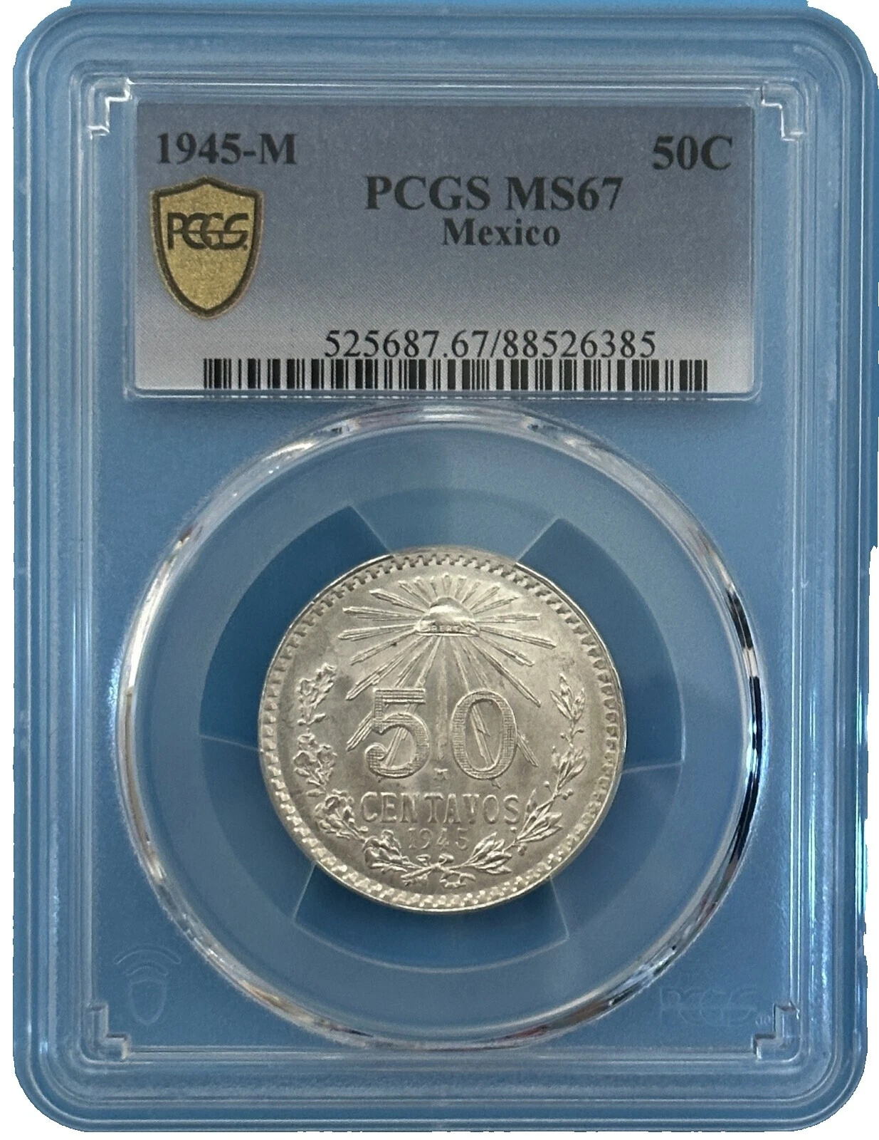 Monedas mexicanas de plata de 1945 años