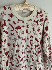 L Hanna Andersson Christmas Pajama Shirt Holiday Top Deer Snowflake Tree Candy