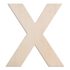12 Inch Large Wooden Letter X 1/4 in Thick Big Wood Letter for Crafts and Wal...