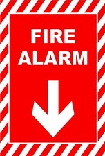 FIRE ALARM SIGN 4X6 SELF ADHESIVE ALUMINUM PANEL S014