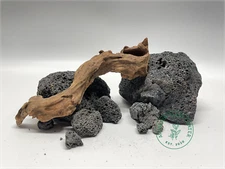 Black Lava Rock and Driftwood Hardscape Set / Nano Aquarium / Randomly Selected