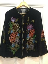 Indigo Moon - Stunning Black Chenille Jacket, Size Med, 40" Bust