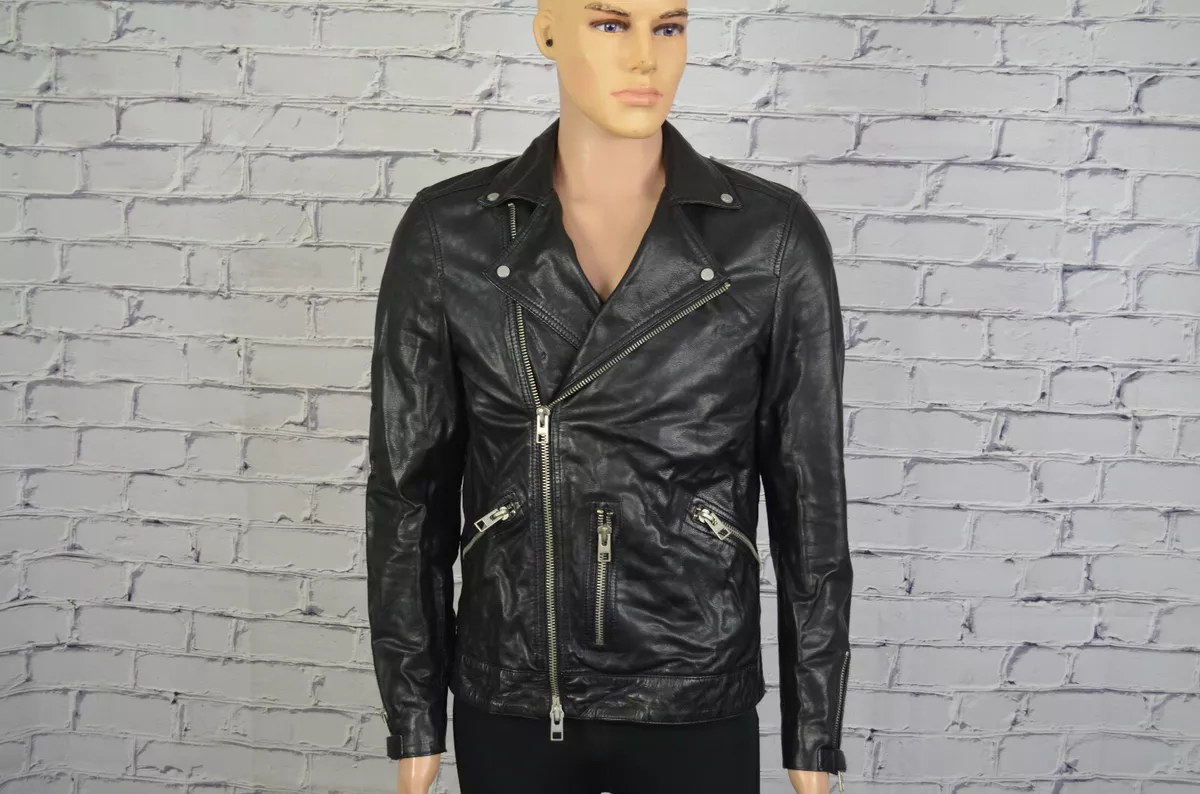 Ebay leather cheap biker jacket