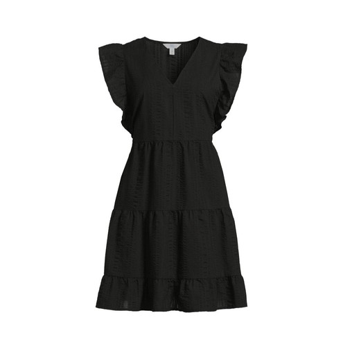 Mini abito donna Time and Tru aderente e svasato taglia XL 16-18 nero - Foto 8 di 8