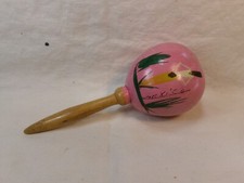 Vintage Handmade Folk Art Gourd Maraca from Mexico