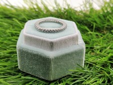 Silver Micro Pave Diamond Eternity Band, Beautiful Engagement Band, Wedding Gift