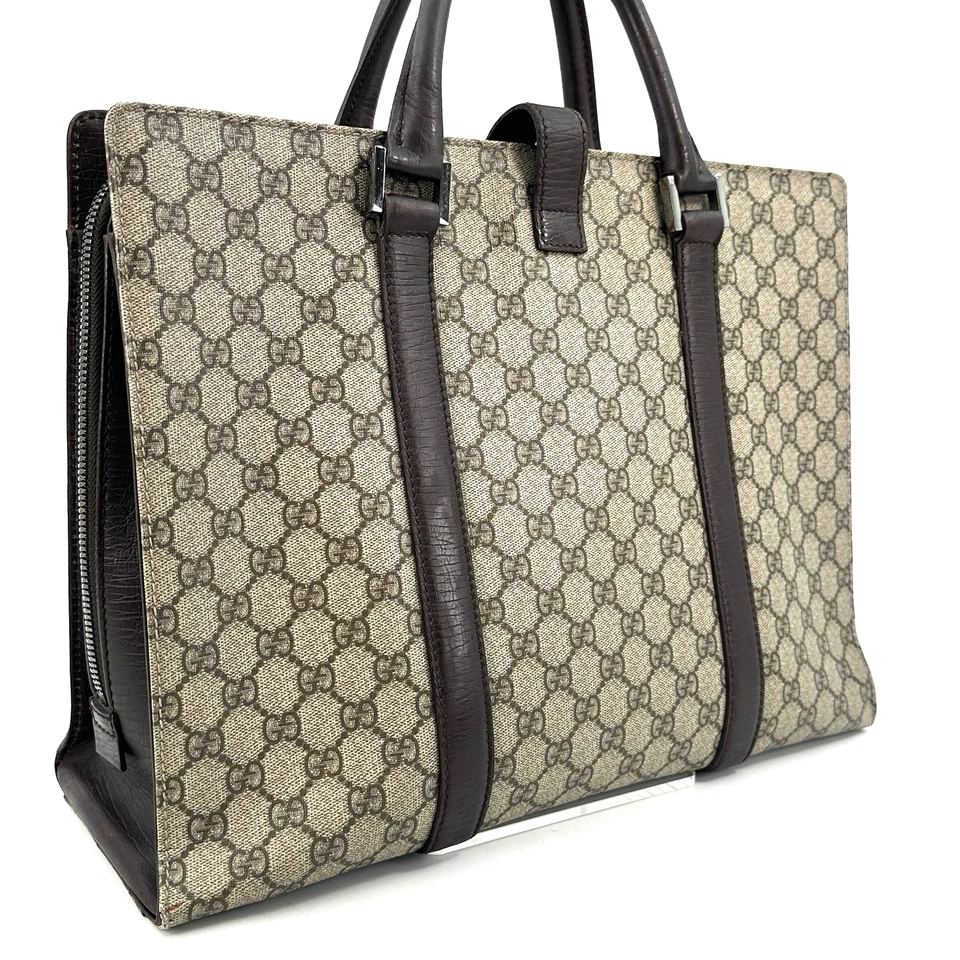 GUCCI Briefcase Business Bag GG Supreme PVC Leather 114262 3444 Authentic - Image 4 of 4